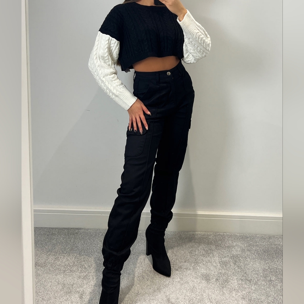 Brave Soul London cropped cable knit sweater